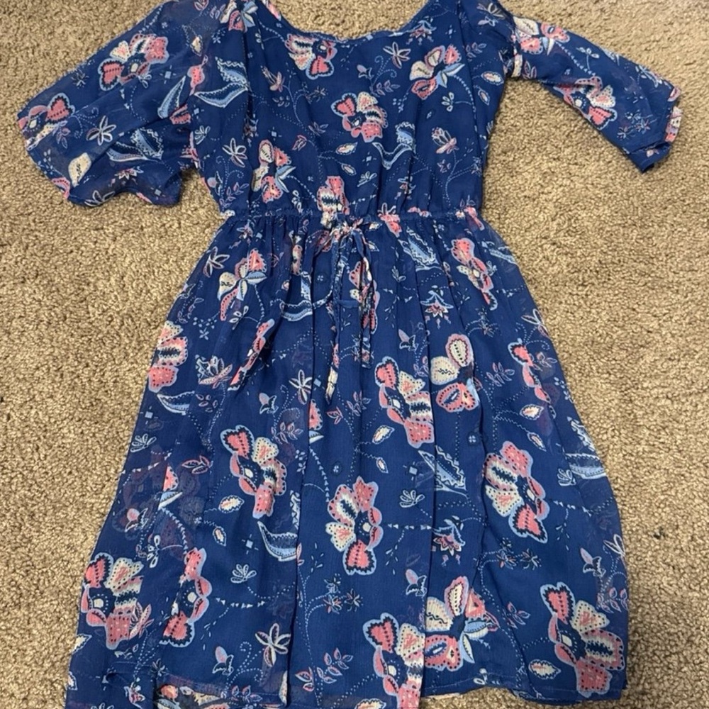 Hollister Floral Blue & Pink Mini Dress